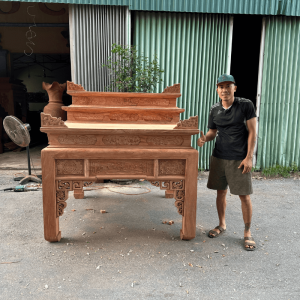 bàn thờ tam cấp gỗ hương đá