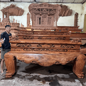 vua sập thờ trơn gỗ hương đá