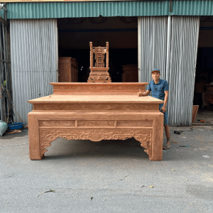 bàn thờ nhị cấp gỗ hương đá dai 2m37x1m86