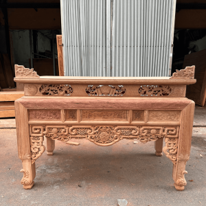 bàn thờ ngũ phúc kim tiền gỗ hương đá
