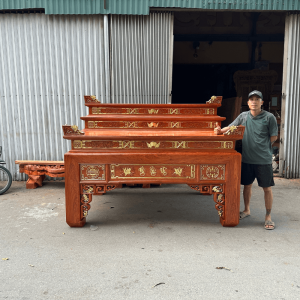 bàn thờ tam cấp gỗ hương đá
