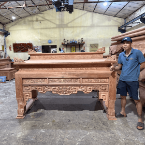 bàn thờ nhị cấp gỗ hương đá