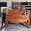 sập thờ trơn tam cấp gỗ hương đá