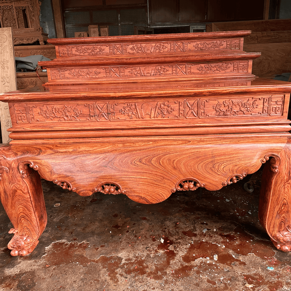 dạ tiền sập thờ gỗ hương đá