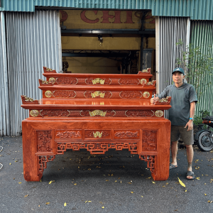 bàn thờ tam cấp ô xa gỗ hương đá siêu đẹp