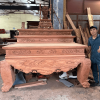 sập thờ trơn tam cấp gỗ hương đá