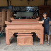 án gian thờ nhị cấp gỗ hương đá