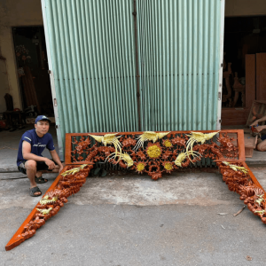 cửa võng hồng trĩ gỗ gõ đỏ